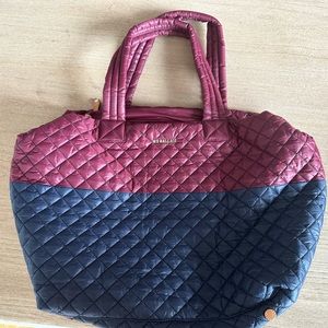 Large Metro Tote Deluxe Maroon and Dawn Colorblock - never used